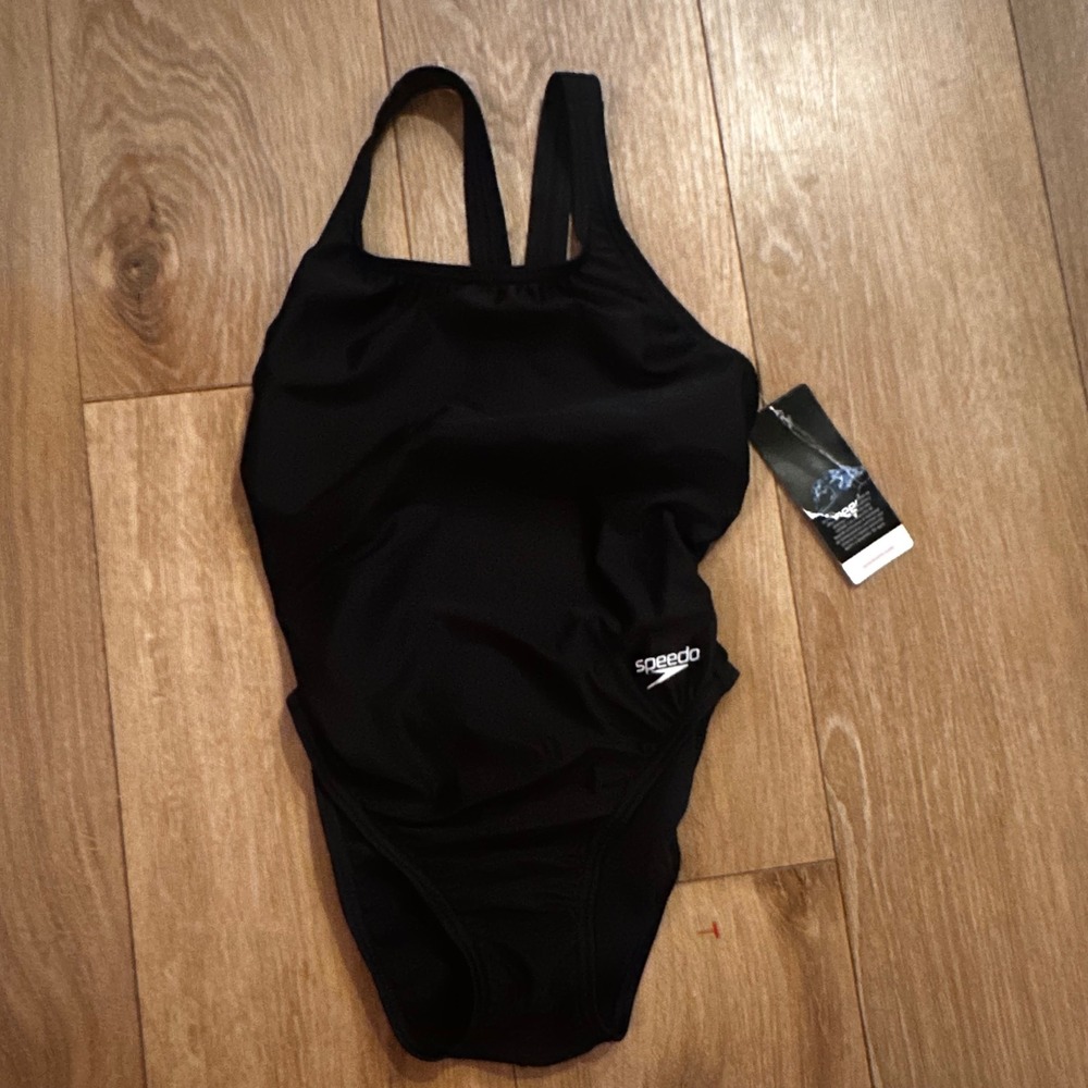 Speedo Pro LT One Piece Swimsuit Womens 6/32 Black Athletic Training Swim NWT